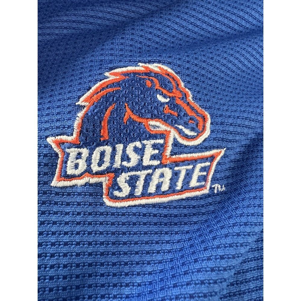 Men's Nike Golf Dri-Fit Blue & Orange Polo Shirt XL Embroidered Logos